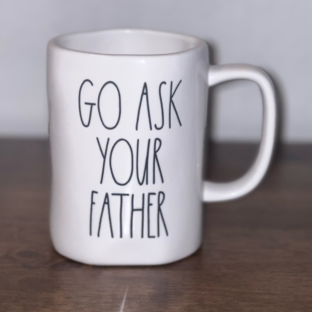 Rae Dunn “GO ASK YOUR FATHER” Canadian Release Mug